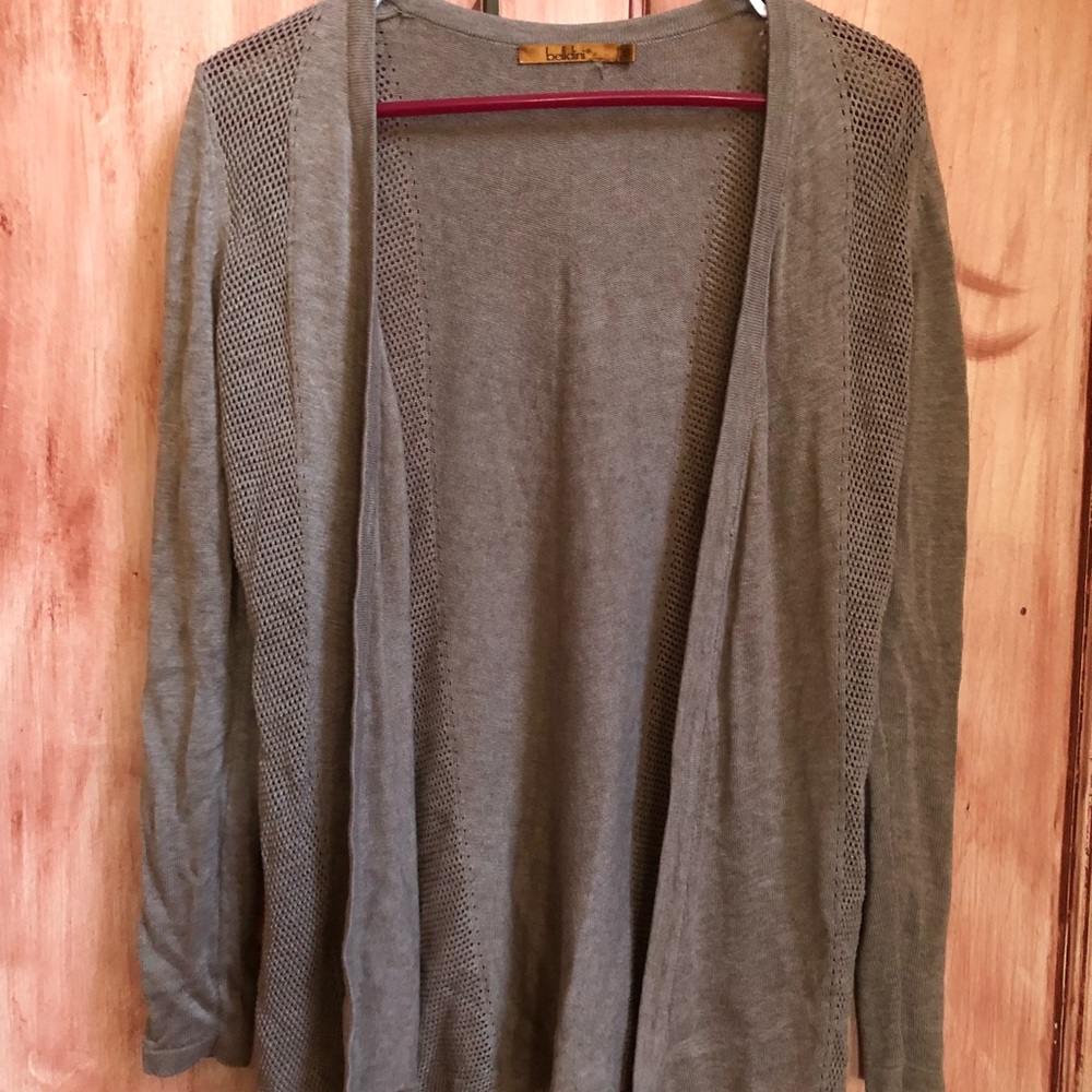 Belldini taupe cotton blend cardigan sweater